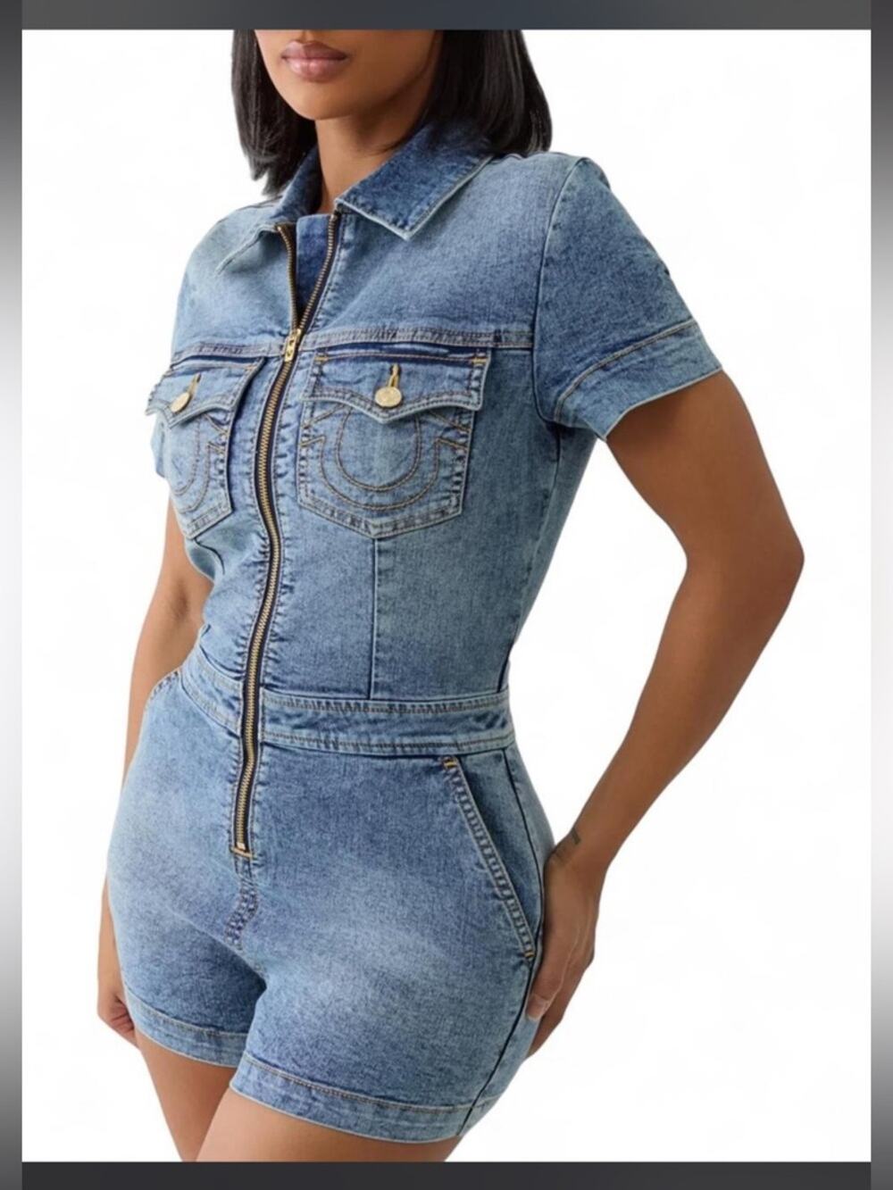 True Religion Denim Short Romper